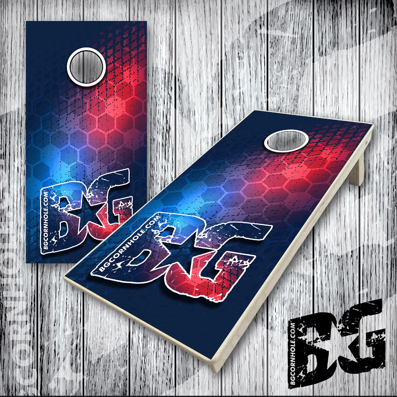 BG "Grunge Hex" Cornhole Boards - Elite Model