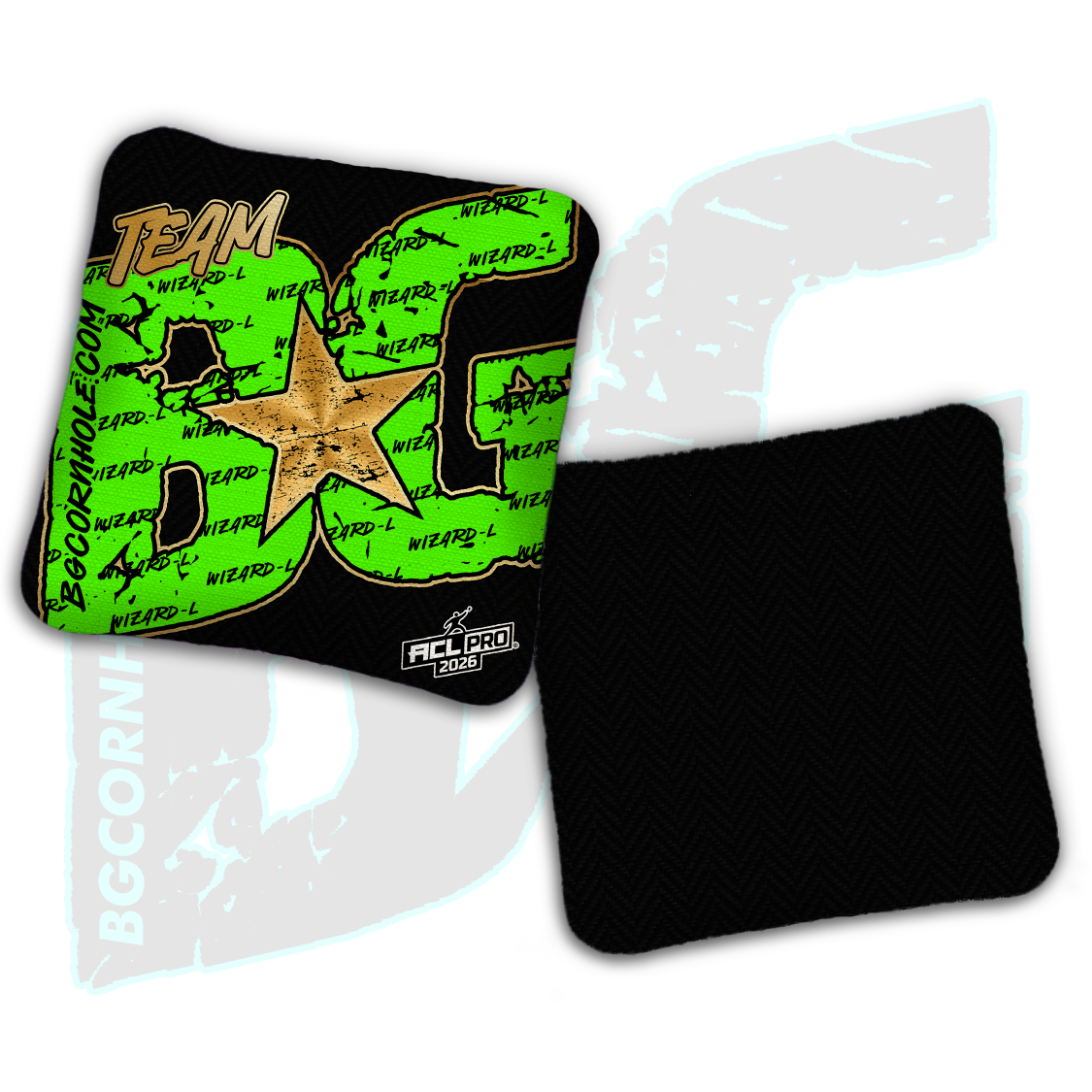 2026 BG Wizard L "Big BG Colormatch" - ACL Pro Stamped Cornhole Bags - SET OF 4 BAGS
