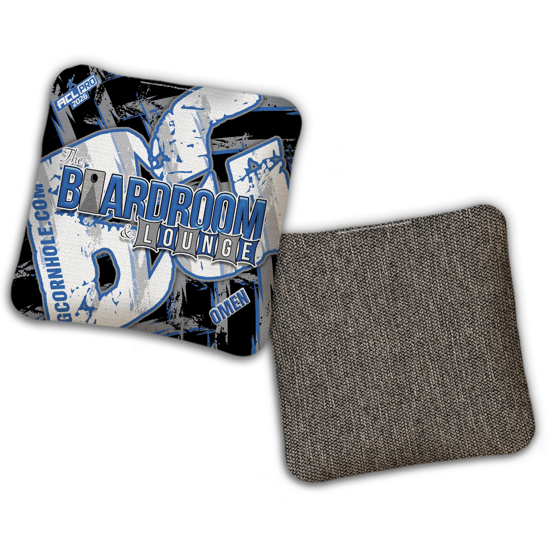 2026 BG Multiple Bag Models - "Black The Boardroom & Lounge” Collab - ACL Pro Stamped Cornhole Bags - SET OF 4 BAGS