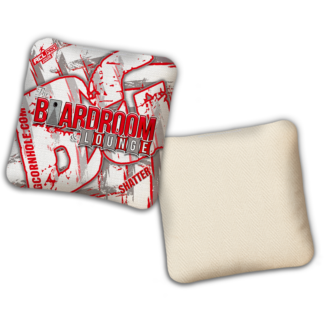 2026 BG Multiple Bag Models - "White The Boardroom & Lounge” Collab - ACL Pro Stamped Cornhole Bags - SET OF 4 BAGS