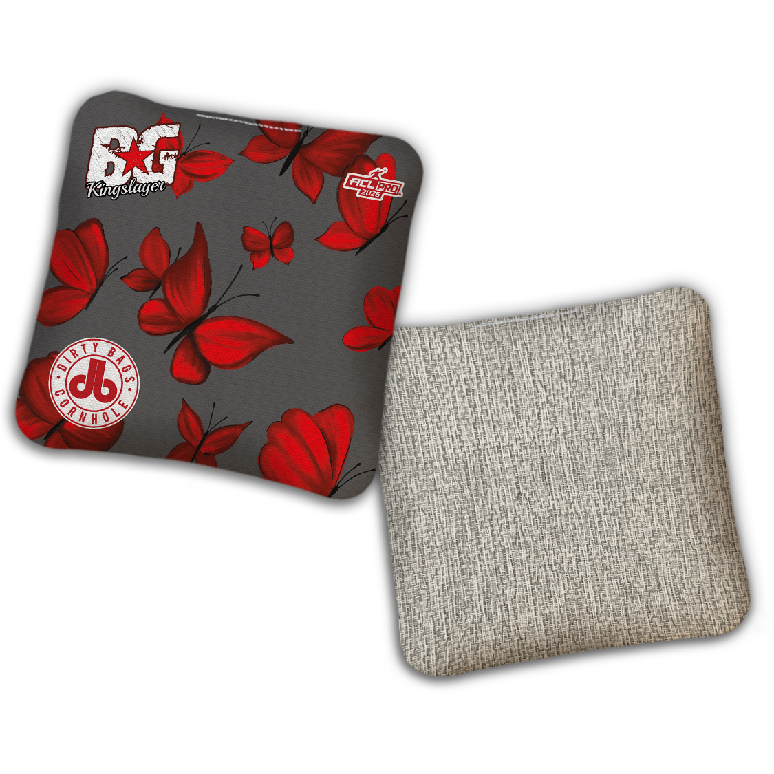 2026 BG Multiple Bag Models - "DB Butterflies” Dirty Bags Collab - ACL Pro Stamped Cornhole Bags - SET OF 4 BAGS
