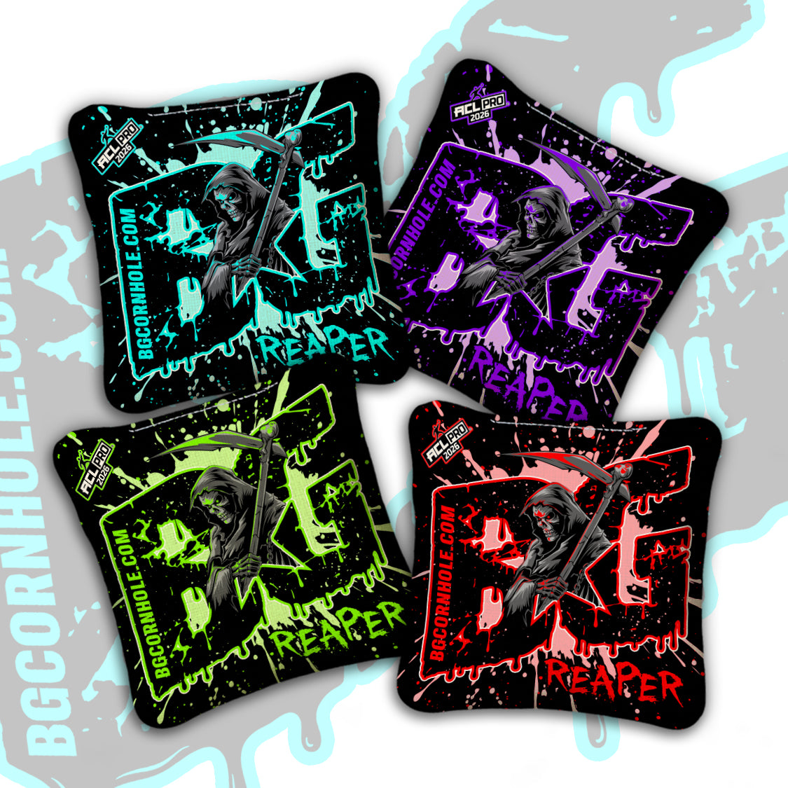 PRE LAUNCH 2026 BG Reaper  - ACL Pro Stamped Cornhole Bags - SET OF 4 BAGS