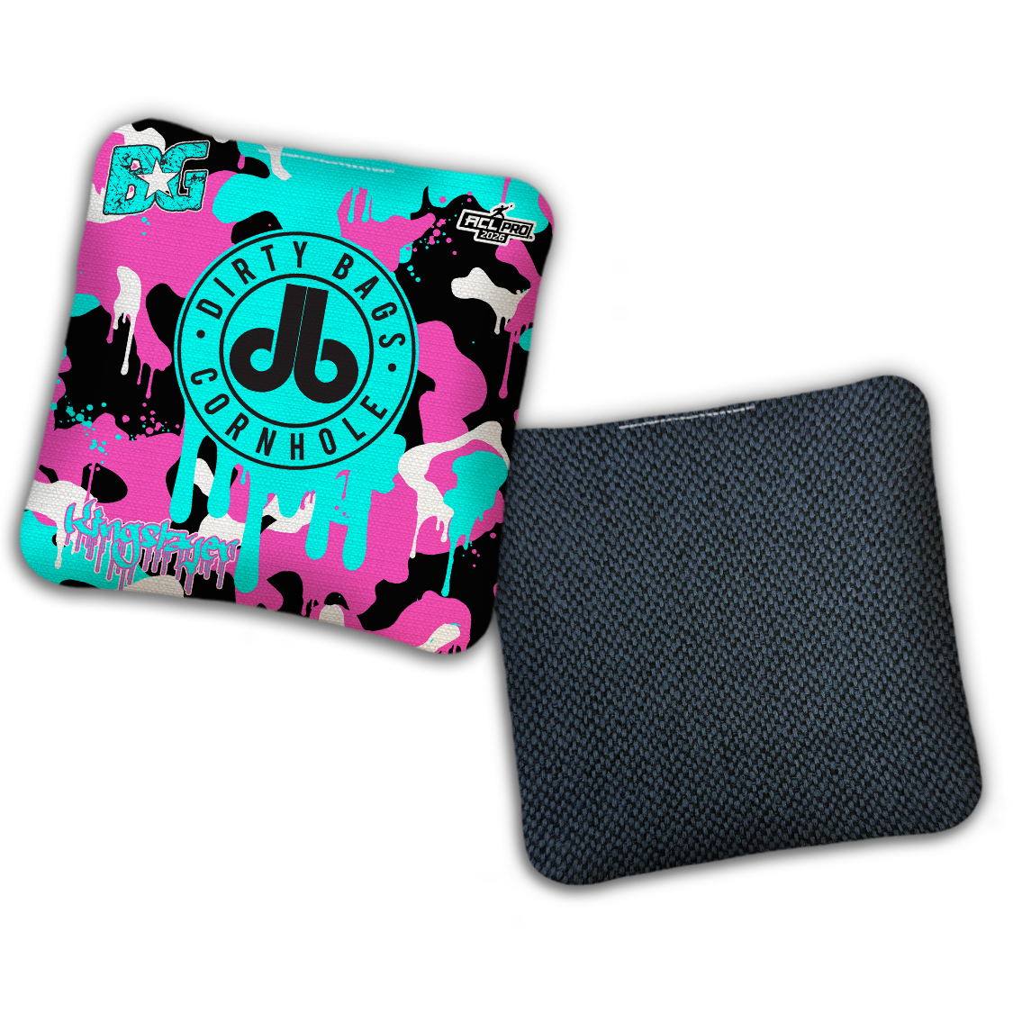 2026 BG Multiple Bag Models - "DB Camoflauge Drip” Dirty Bags Collab - ACL Pro Stamped Cornhole Bags - SET OF 4 BAGS