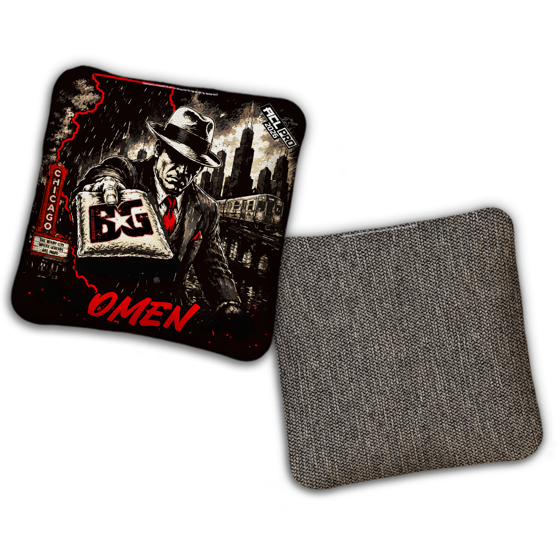 2026 BG Multiple Bag Models "Chicago Hitman" - ACL Pro Stamped Cornhole Bags - SET OF 4 BAGS