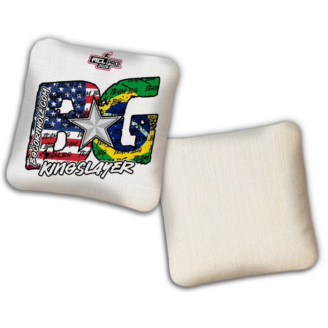 2026 BG Multiple Bag Models "Gabe Clauson Flags" - ACL Pro Stamped Cornhole Bags - SET OF 4 BAGS