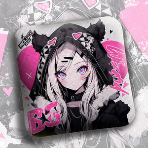 BG Wizard 4” Mini Cornhole Bags - "ANIME WAIFU VALENTINE" - Set of 4 Bags