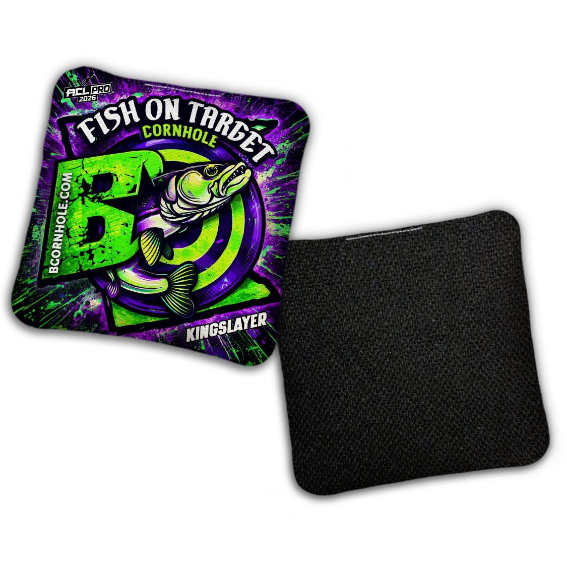 2026 BG Multiple Bag Models "Fish On Target” Collab - ACL Pro Stamped Cornhole Bags - SET OF 4 BAGS