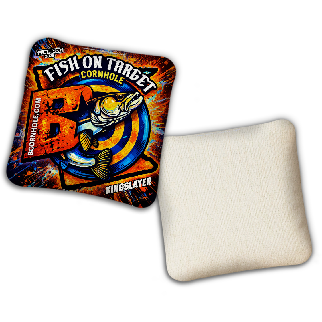2026 BG Multiple Bag Models "Fish On Target” Collab - ACL Pro Stamped Cornhole Bags - SET OF 4 BAGS