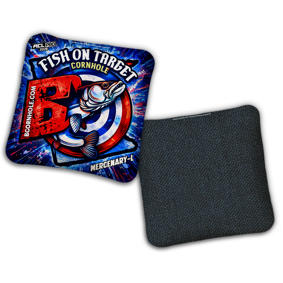 2026 BG Multiple Bag Models "Fish On Target” Collab - ACL Pro Stamped Cornhole Bags - SET OF 4 BAGS
