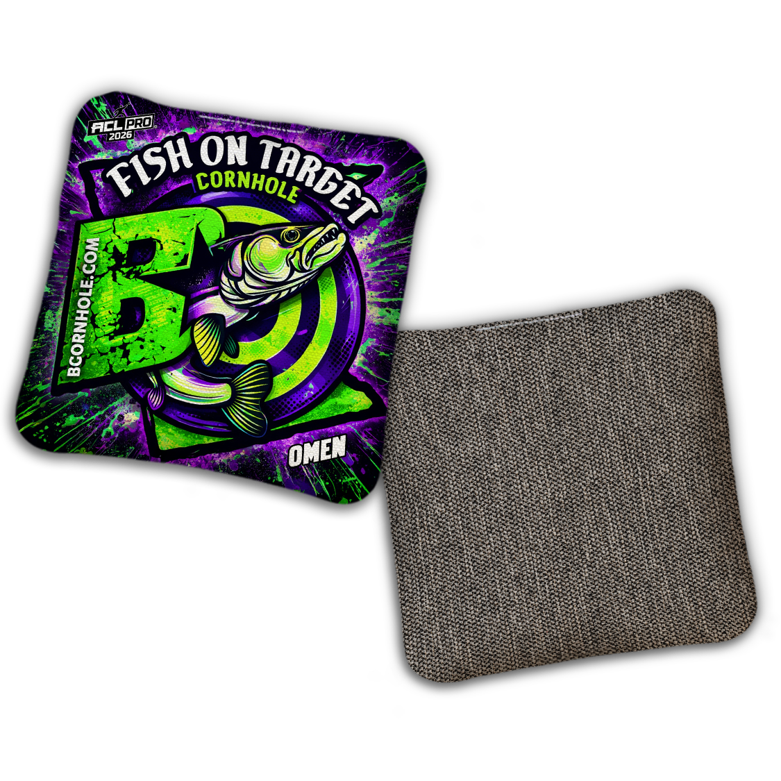 2026 BG Multiple Bag Models "Fish On Target” Collab - ACL Pro Stamped Cornhole Bags - SET OF 4 BAGS