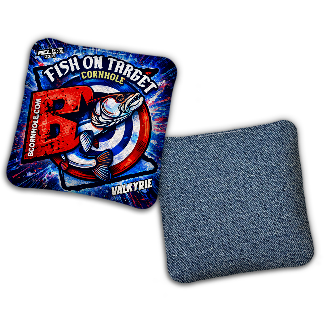 2026 BG Multiple Bag Models "Fish On Target” Collab - ACL Pro Stamped Cornhole Bags - SET OF 4 BAGS