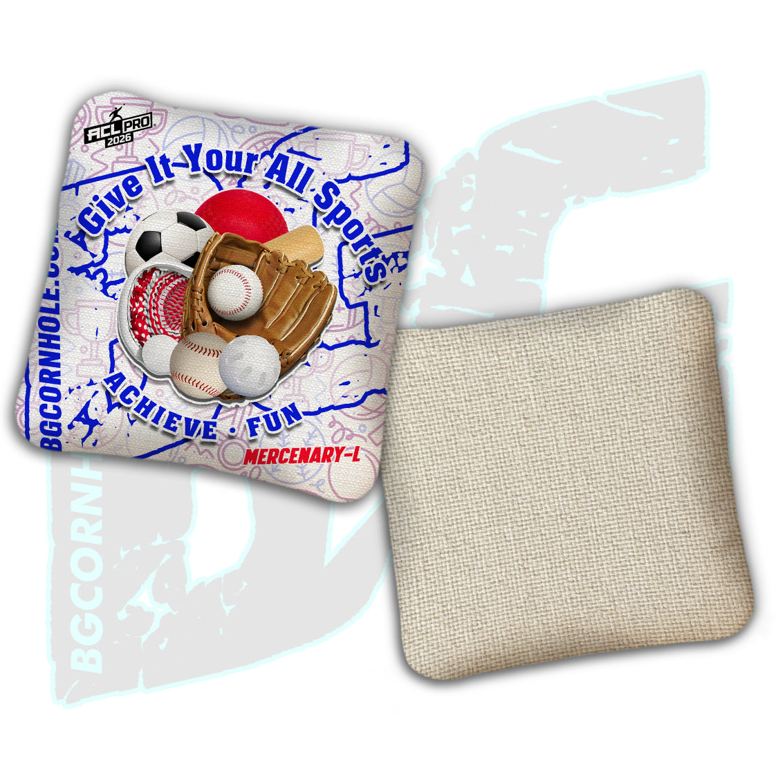 2026 Multiple Bag Models  "Give It Your All Sports” Collab - ACL Pro Stamped Cornhole Bags - SET OF 4 BAGS