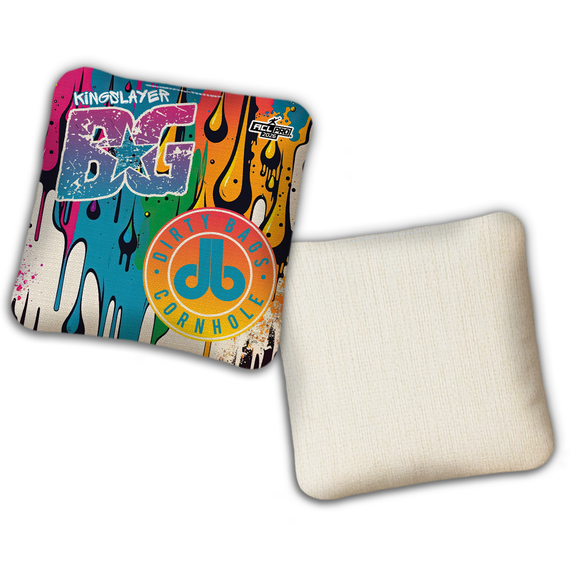 2026 BG Multiple Bag Models - "DB Graffiti Dripping Paint” Dirty Bags Collab - ACL Pro Stamped Cornhole Bags - SET OF 4 BAGS
