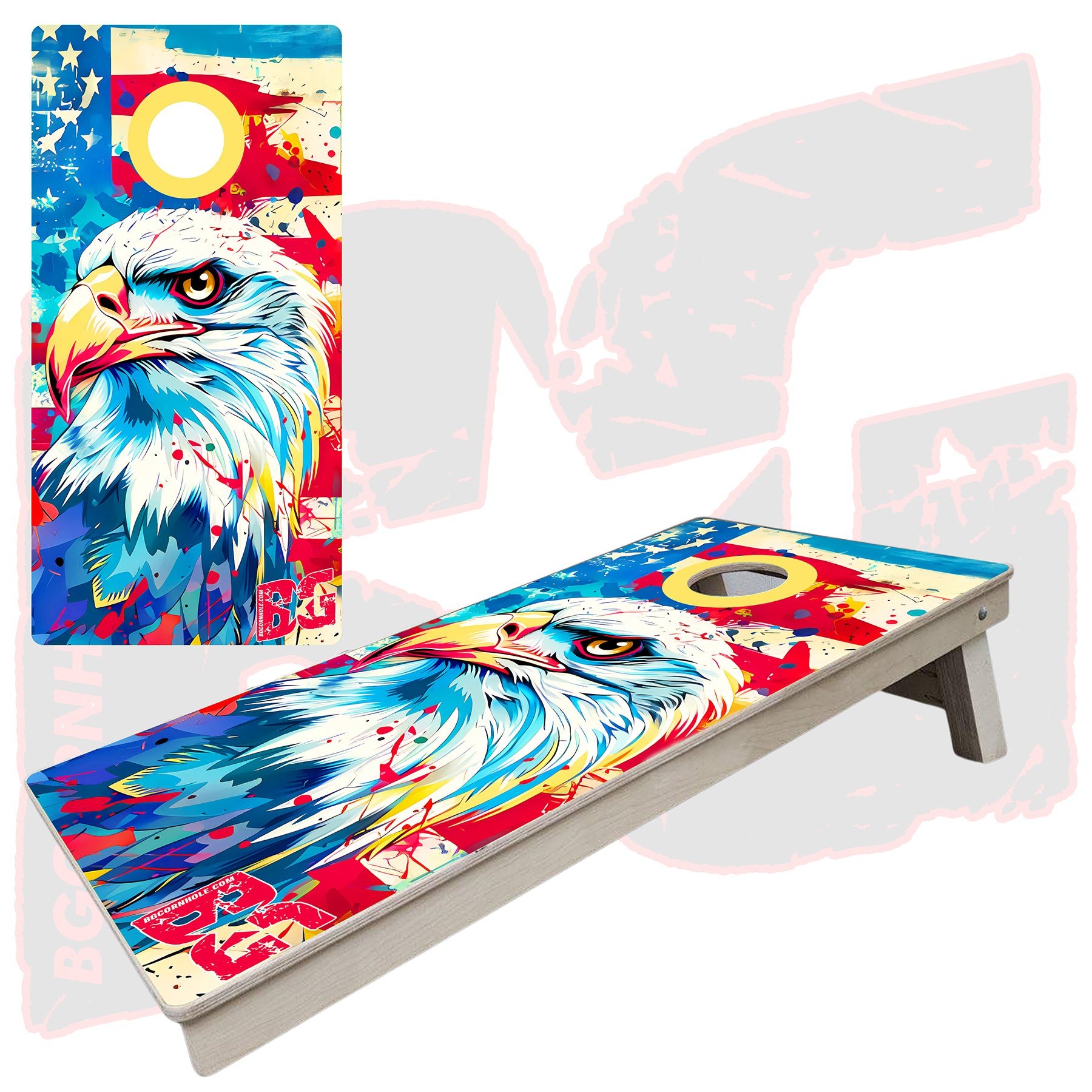 BG "Grunge Eagle" Cornhole Boards - Elite Model
