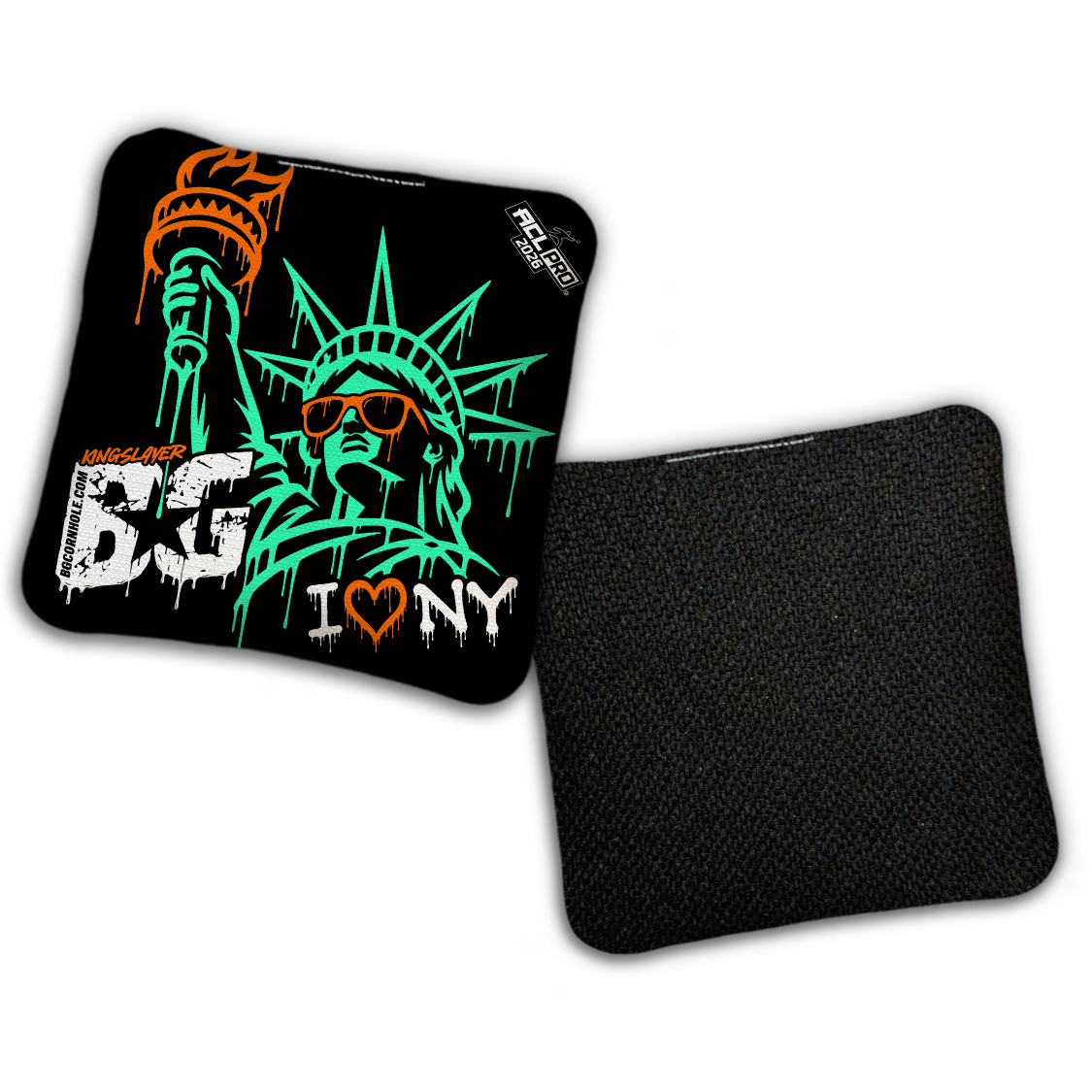 2026 BG Multiple Bag Models "I Heart NY" - ACL Pro Stamped Cornhole Bags - SET OF 4 BAGS