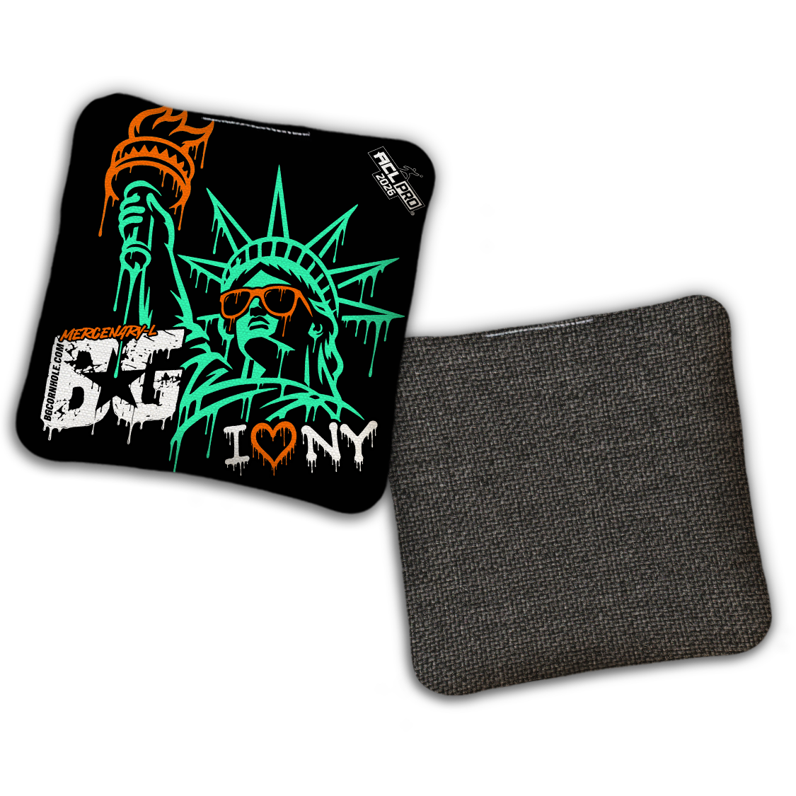 2026 BG Multiple Bag Models "I Heart NY" - ACL Pro Stamped Cornhole Bags - SET OF 4 BAGS