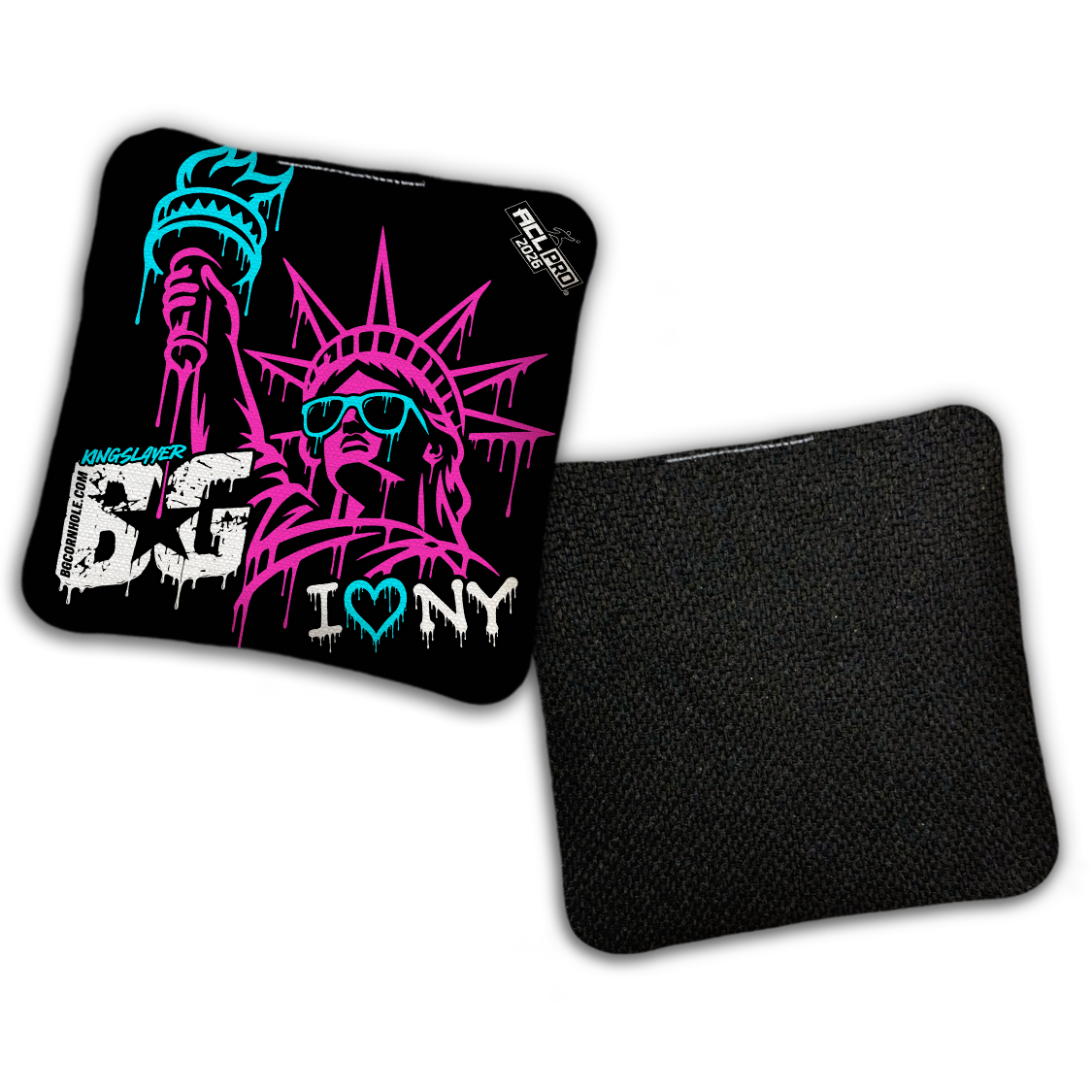 2026 BG Multiple Bag Models "I Heart NY" - ACL Pro Stamped Cornhole Bags - SET OF 4 BAGS