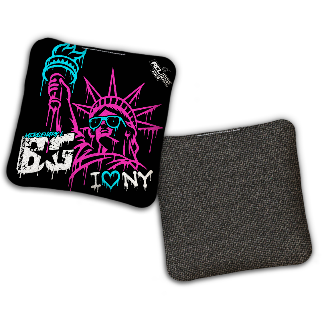 2026 BG Multiple Bag Models "I Heart NY" - ACL Pro Stamped Cornhole Bags - SET OF 4 BAGS