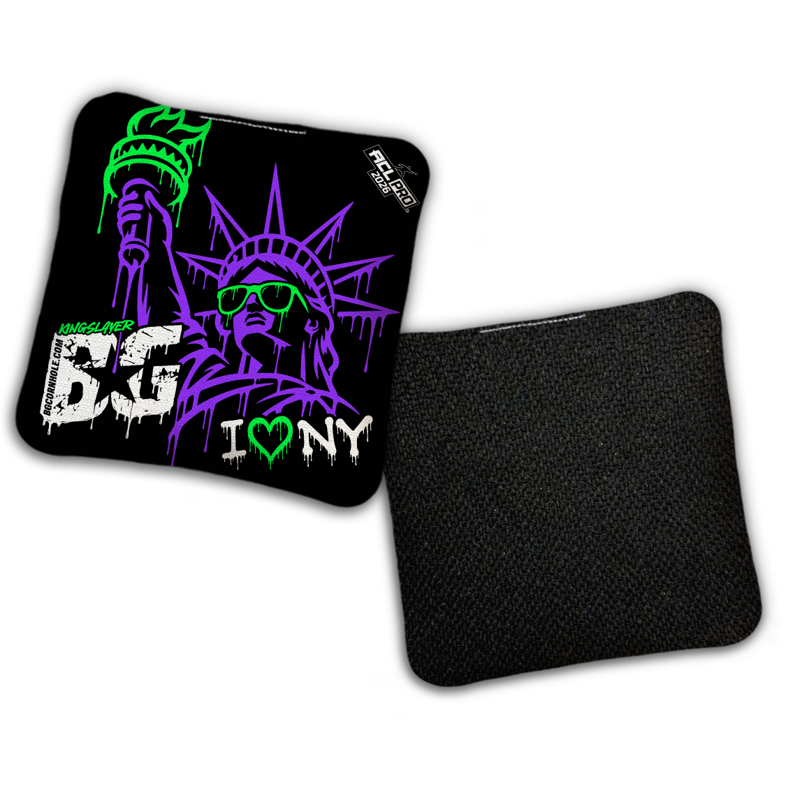 2026 BG Multiple Bag Models "I Heart NY" - ACL Pro Stamped Cornhole Bags - SET OF 4 BAGS