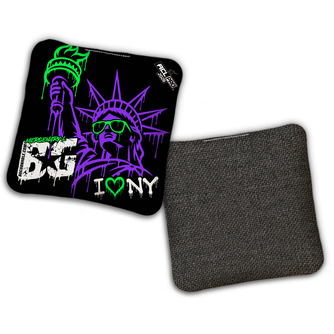 2026 BG Multiple Bag Models "I Heart NY" - ACL Pro Stamped Cornhole Bags - SET OF 4 BAGS
