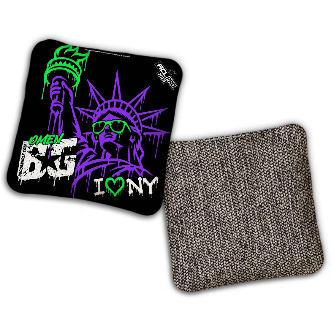 2026 BG Multiple Bag Models "I Heart NY" - ACL Pro Stamped Cornhole Bags - SET OF 4 BAGS