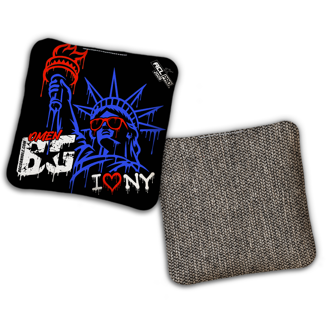 2026 BG Multiple Bag Models "I Heart NY" - ACL Pro Stamped Cornhole Bags - SET OF 4 BAGS