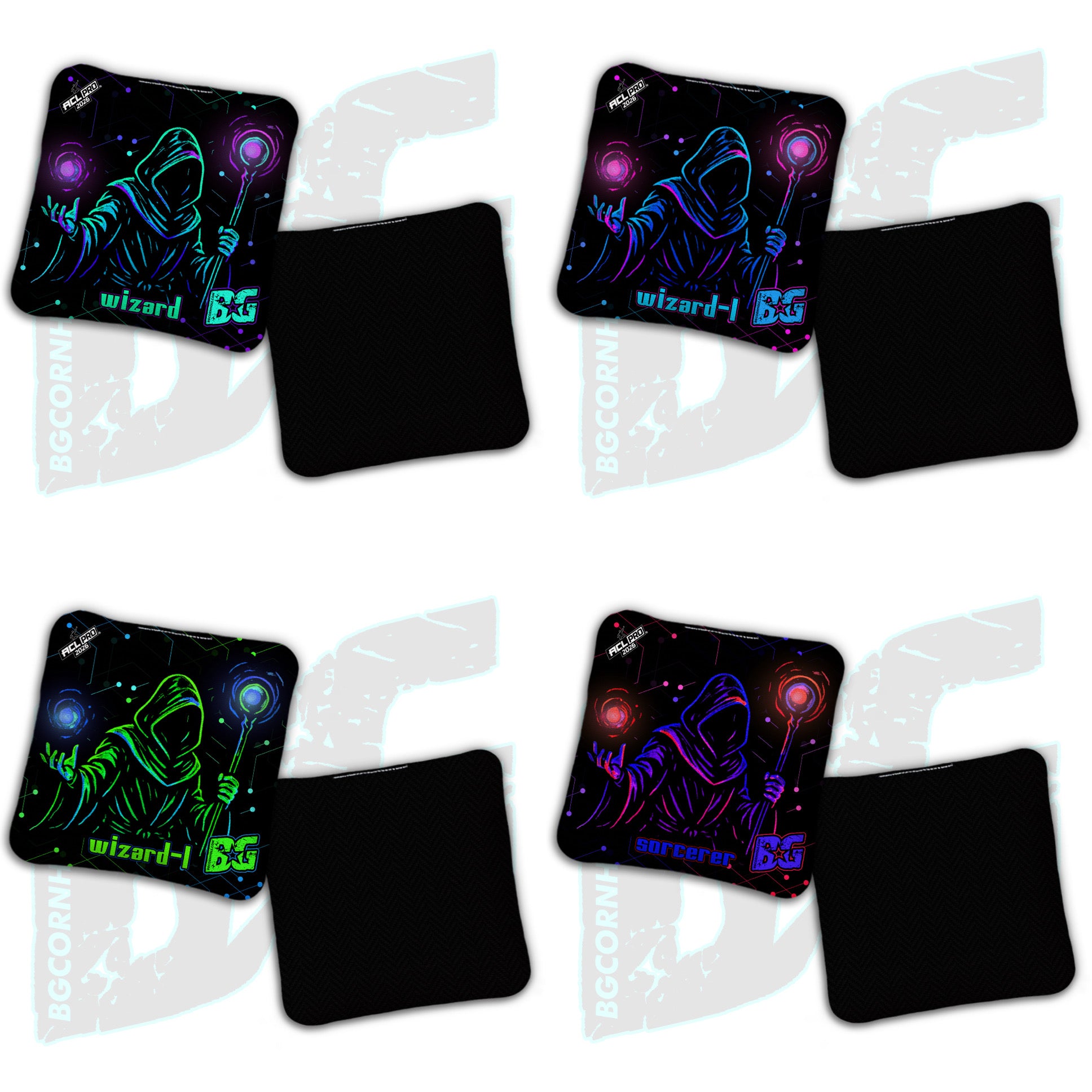 2026 BG Multiple Bag Models "Cyber Wizard" - ACL Pro Stamped Cornhole Bags - SET OF 4 BAGS