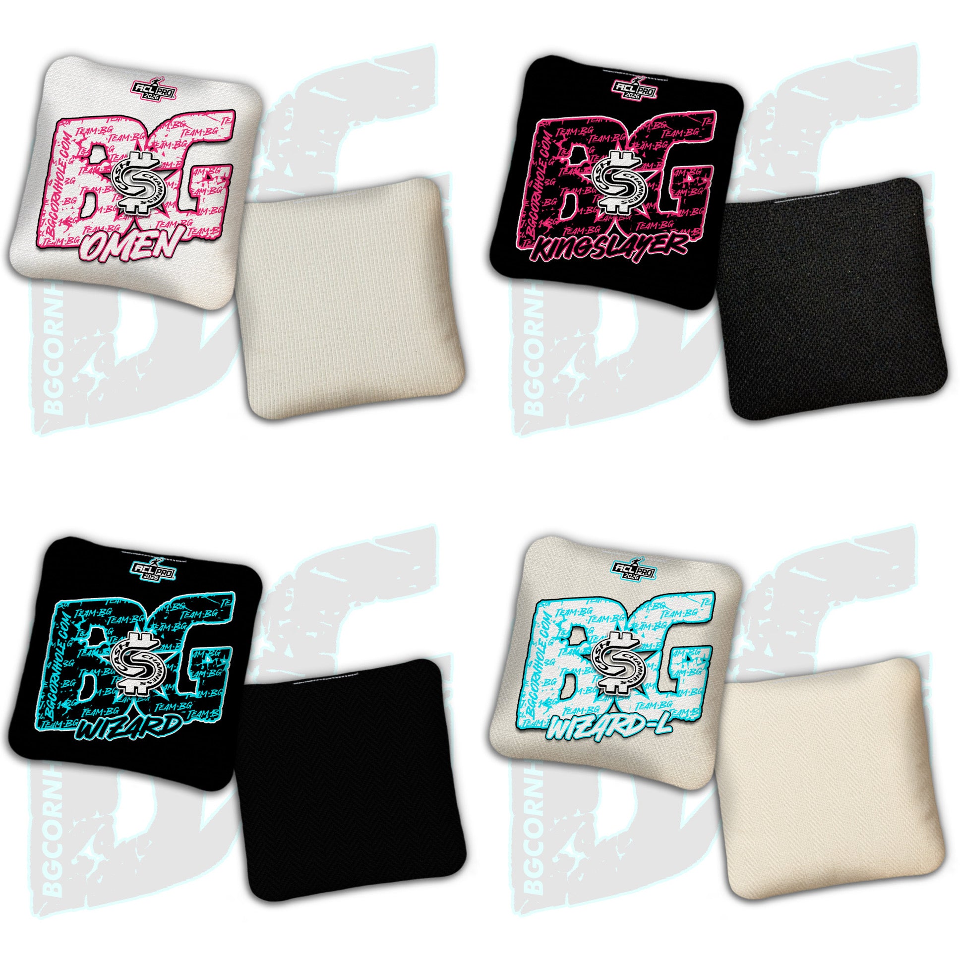 2026 BG Multiple Bag Models - "CA$H Chamness” - ACL Pro Stamped Cornhole Bags - SET OF 4 BAGS
