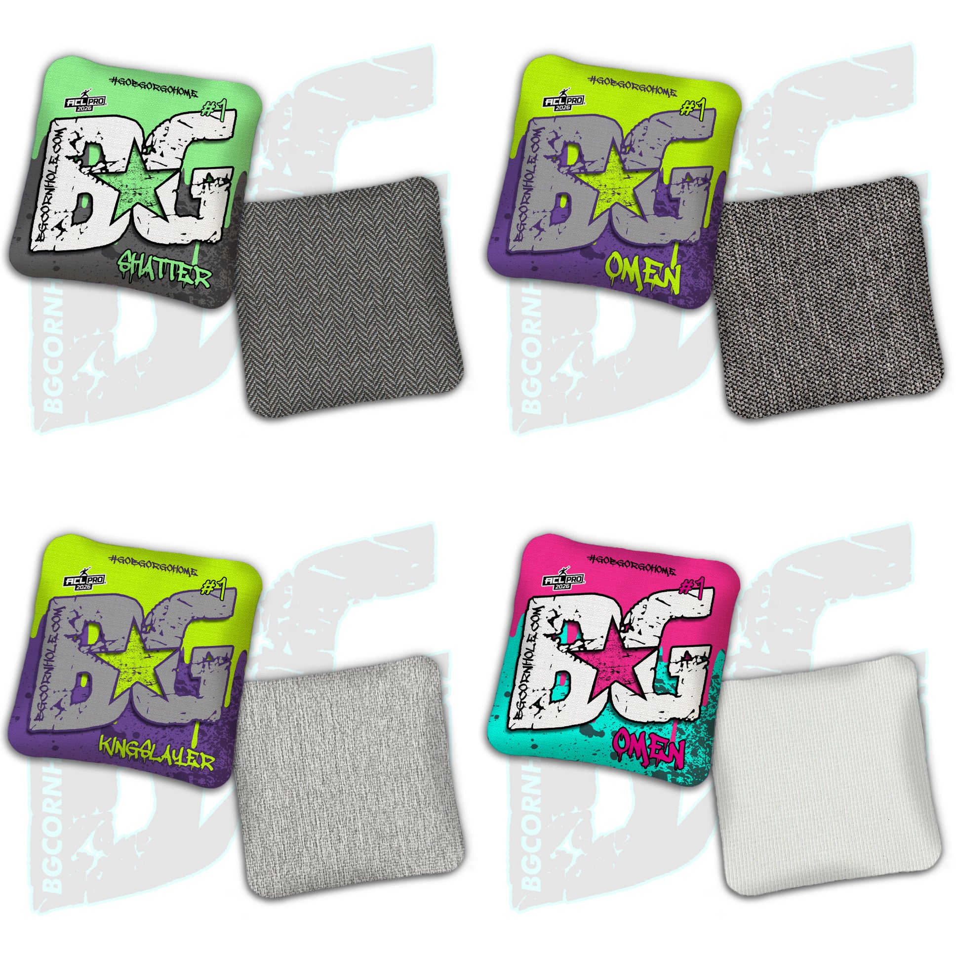 Limited Edition 2026 BG Multiple Bag Models "OG Bloodstain" - ACL Pro Stamped Cornhole Bags - SET OF 4 BAGS