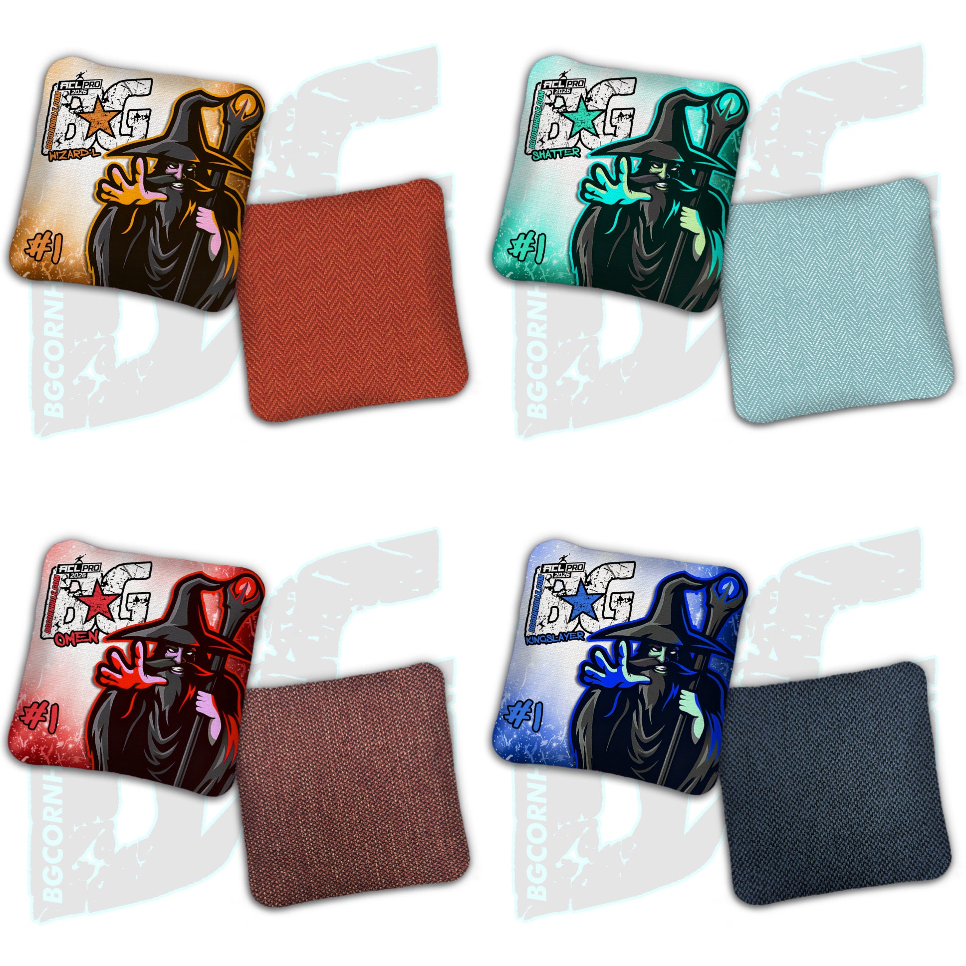 Limited Edition 2026 BG Multiple Bag Models "OG Wizard" - ACL Pro Stamped Cornhole Bags - SET OF 4 BAGS
