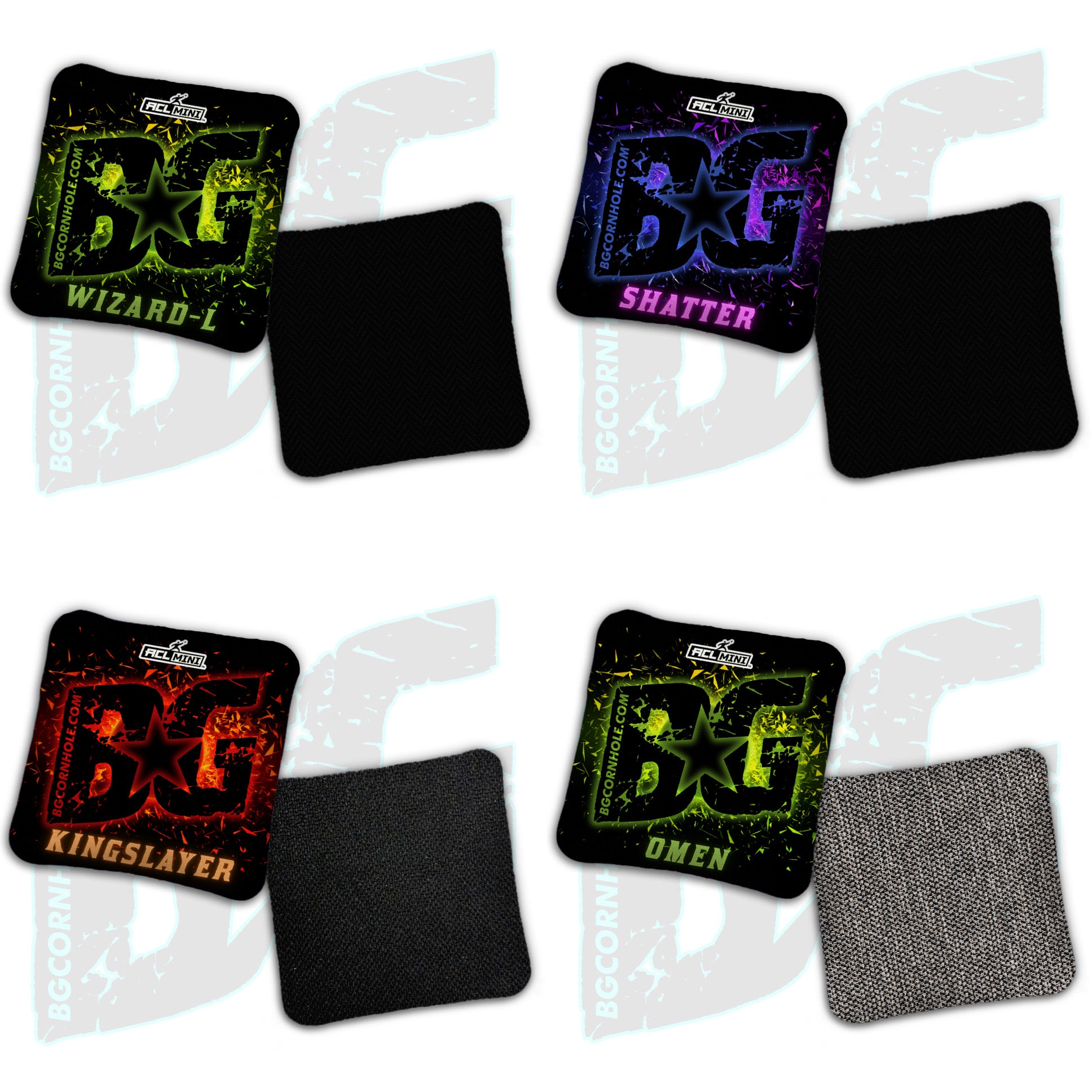 BG Multiple Bag Models - "Pixels" - 4" ACL Mini Stamped Cornhole Bags- Set of 4 Bags