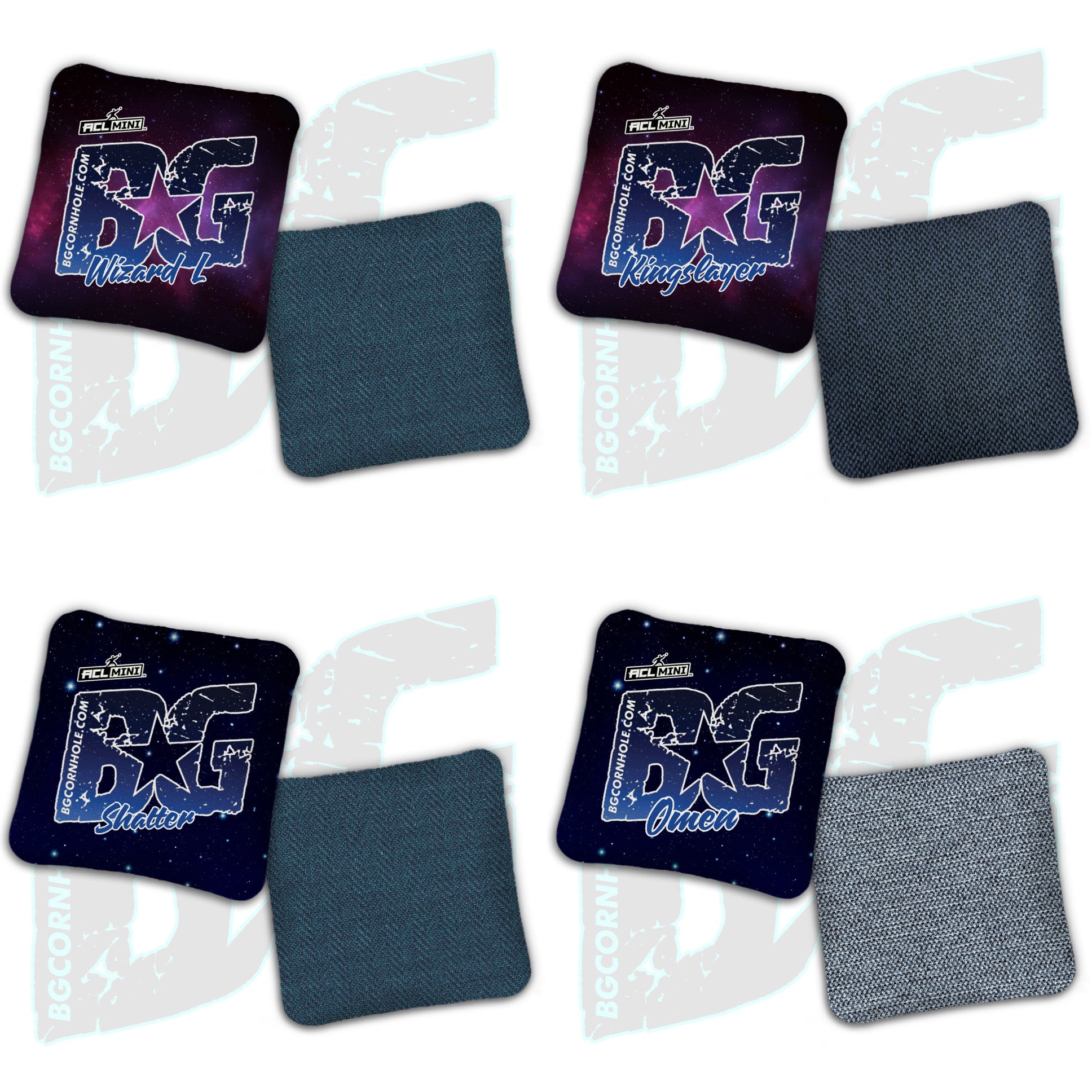 BG Multiple Bag Models - "Galaxy" - 4" ACL Mini Stamped Cornhole Bags- Set of 4 Bags