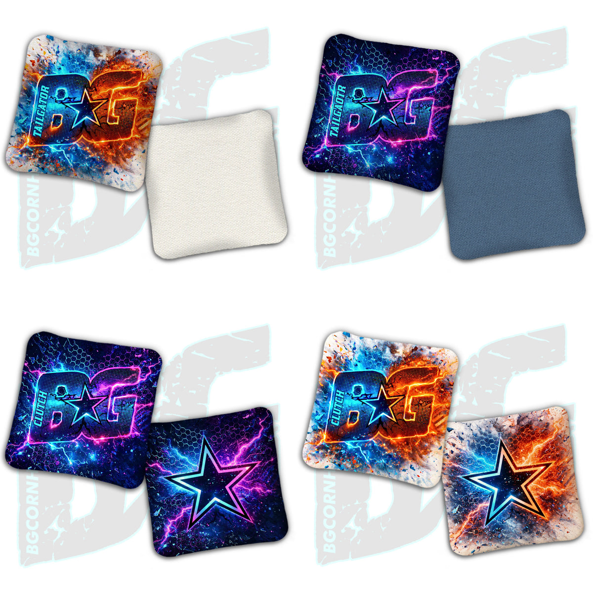 BG Multiple Bag Models  - "Hypercore" - Non Stamped Cornhole Bags - SET OF 4 bags