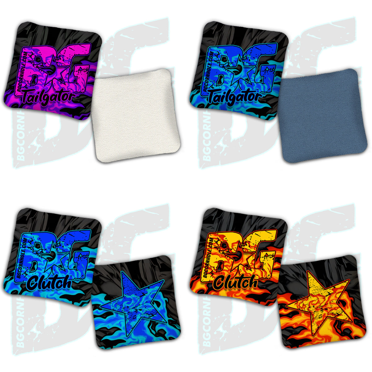 BG Multiple Bag Models  - "Burn Unit" - Non Stamped Cornhole Bags - SET OF 4 bags