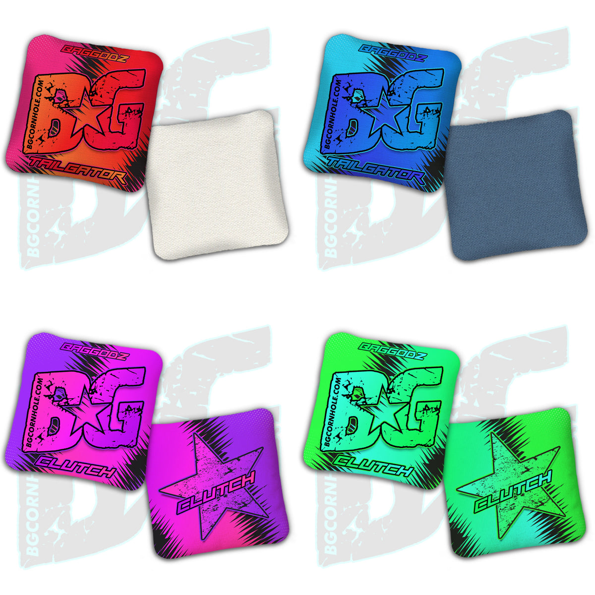 BG Multiple Bag Models  - "Electrify" - Non Stamped Cornhole Bags - SET OF 4 bags