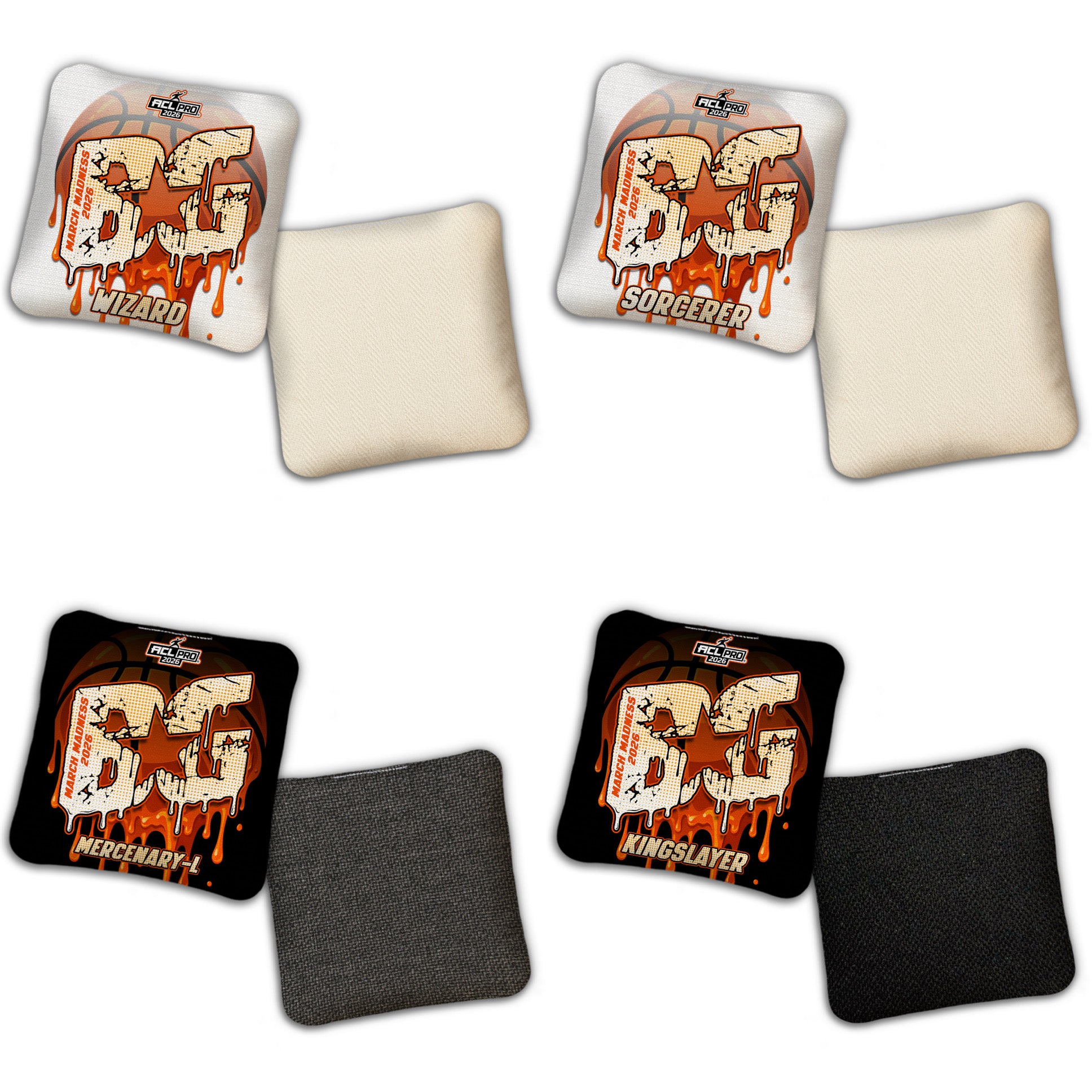 2026 BG Multiple Bag Models "March Madness" - ACL Pro Stamped Cornhole Bags - SET OF 4 BAGS