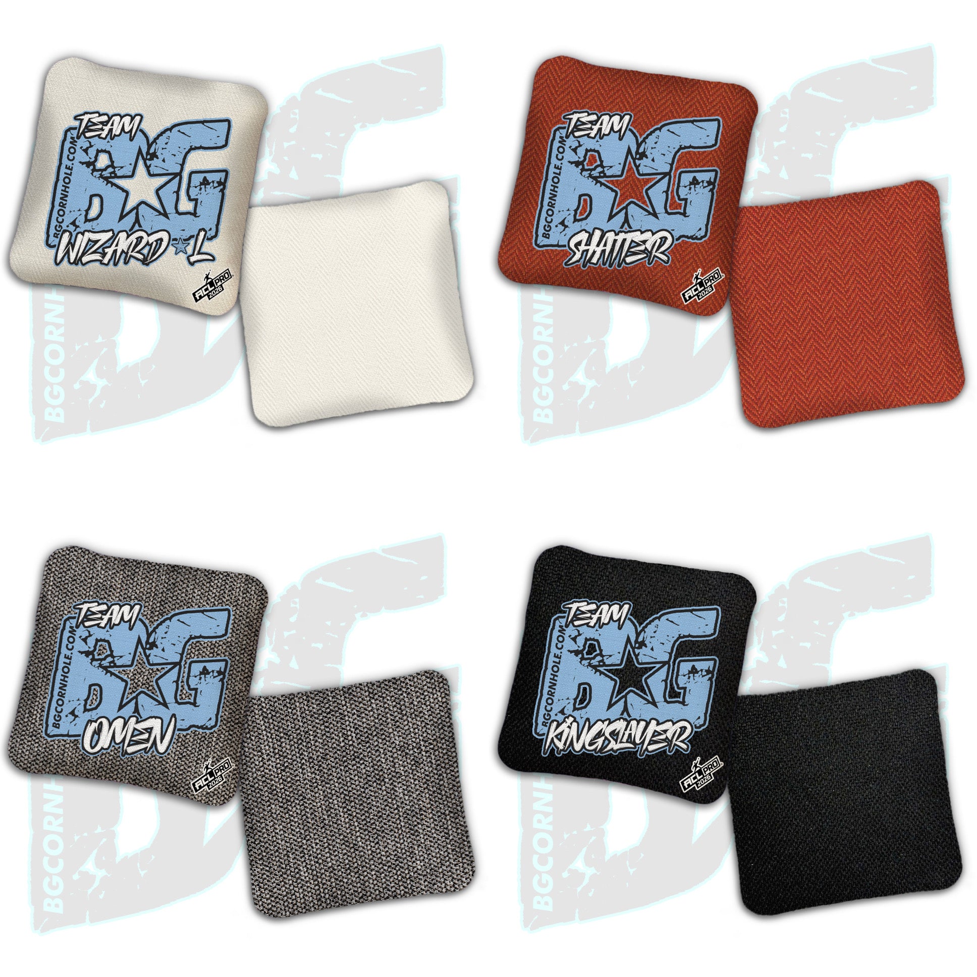 2026 BG Multiple Bag Models "ESPN Blue Logo Colormatch" - ACL Pro Stamped Cornhole Bags - SET OF 4 BAGS