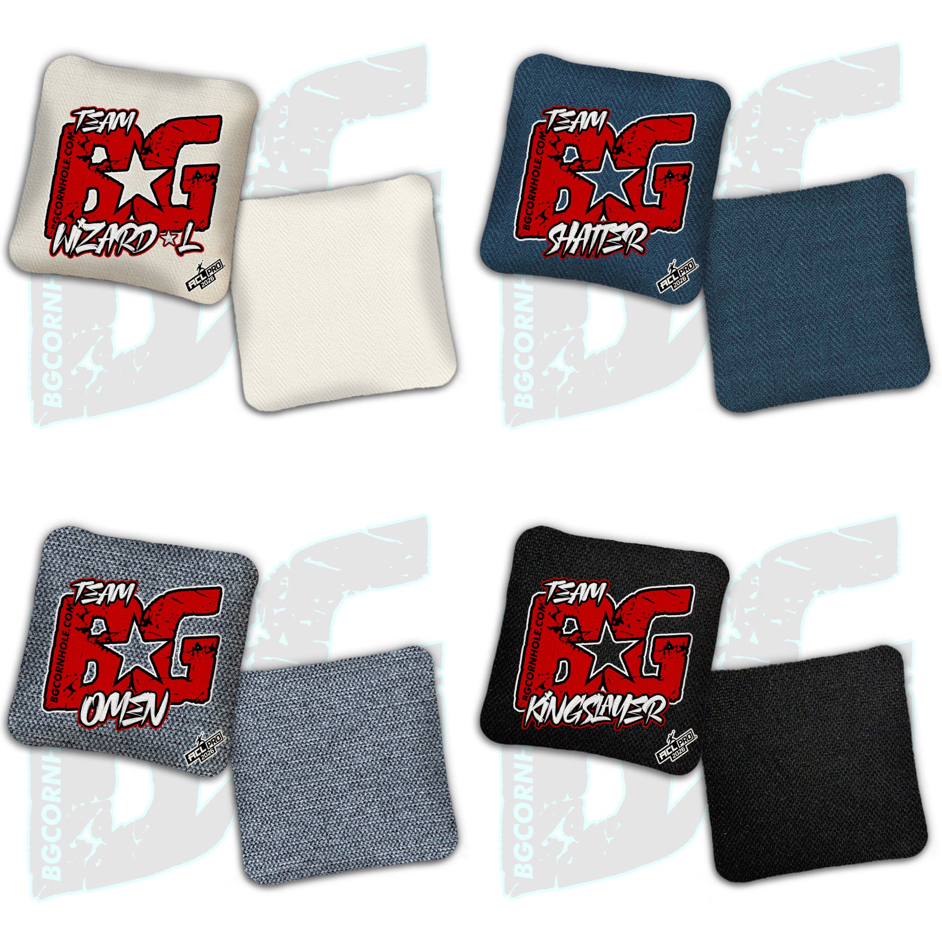 2026 BG Multiple Bag Models "ESPN Red Logo Colormatch" - ACL Pro Stamped Cornhole Bags - SET OF 4 BAGS