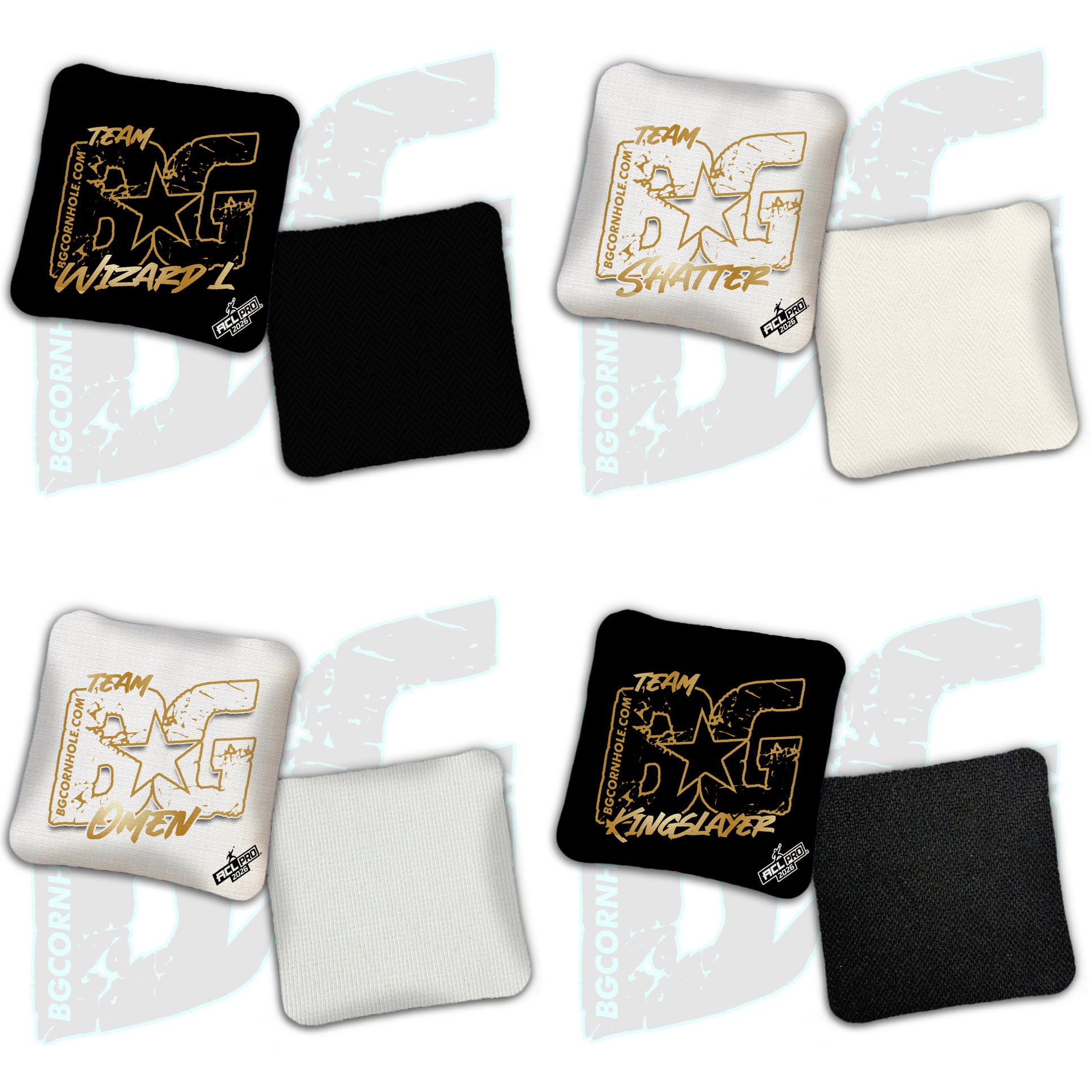 2026 BG Multiple Bag Models "ESPN Gold Logo Colormatch" - ACL Pro Stamped Cornhole Bags - SET OF 4 BAGS