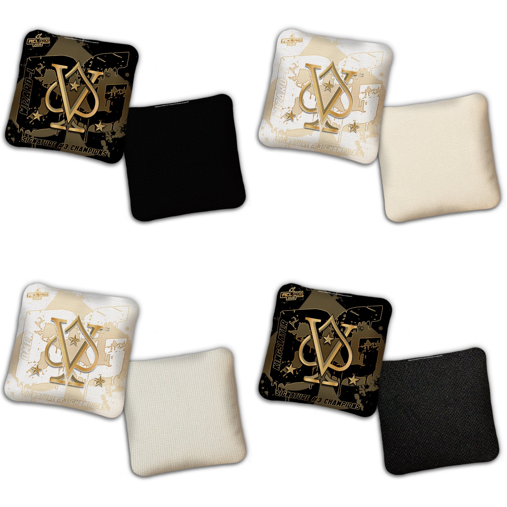 2026 BG Multiple Bag Models "Vegas HighRollers Sig 3 Champs" - ACL Pro Stamped Cornhole Bags - SET OF 4 BAGS