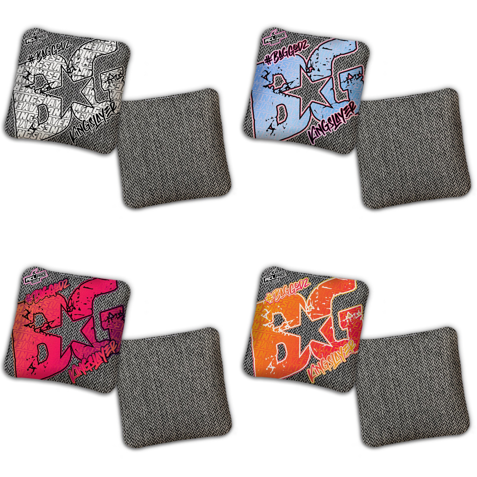 2026 BG Kingslayer "Gray Colormatch" - ACL Pro Stamped Cornhole Bags - SET OF 4 BAGS
