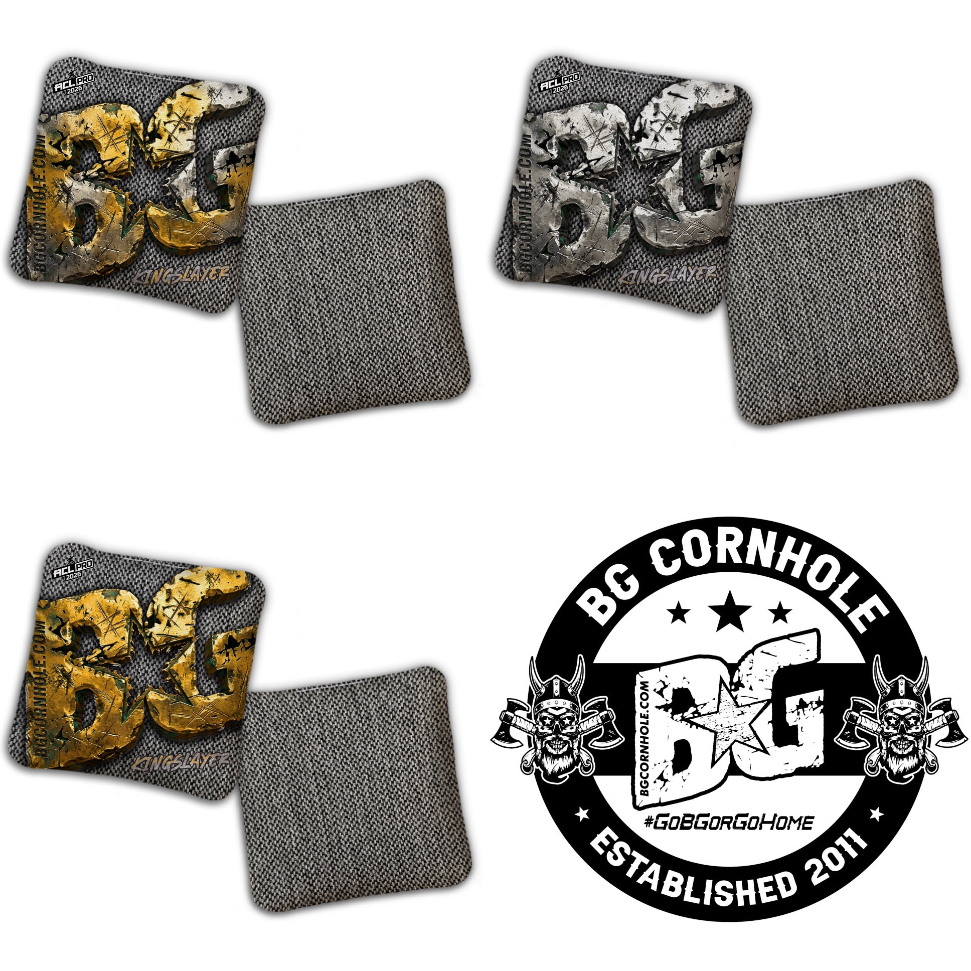2026 BG Kingslayer "Heavy Metal" - ACL Pro Stamped Cornhole Bags - SET OF 4 BAGS