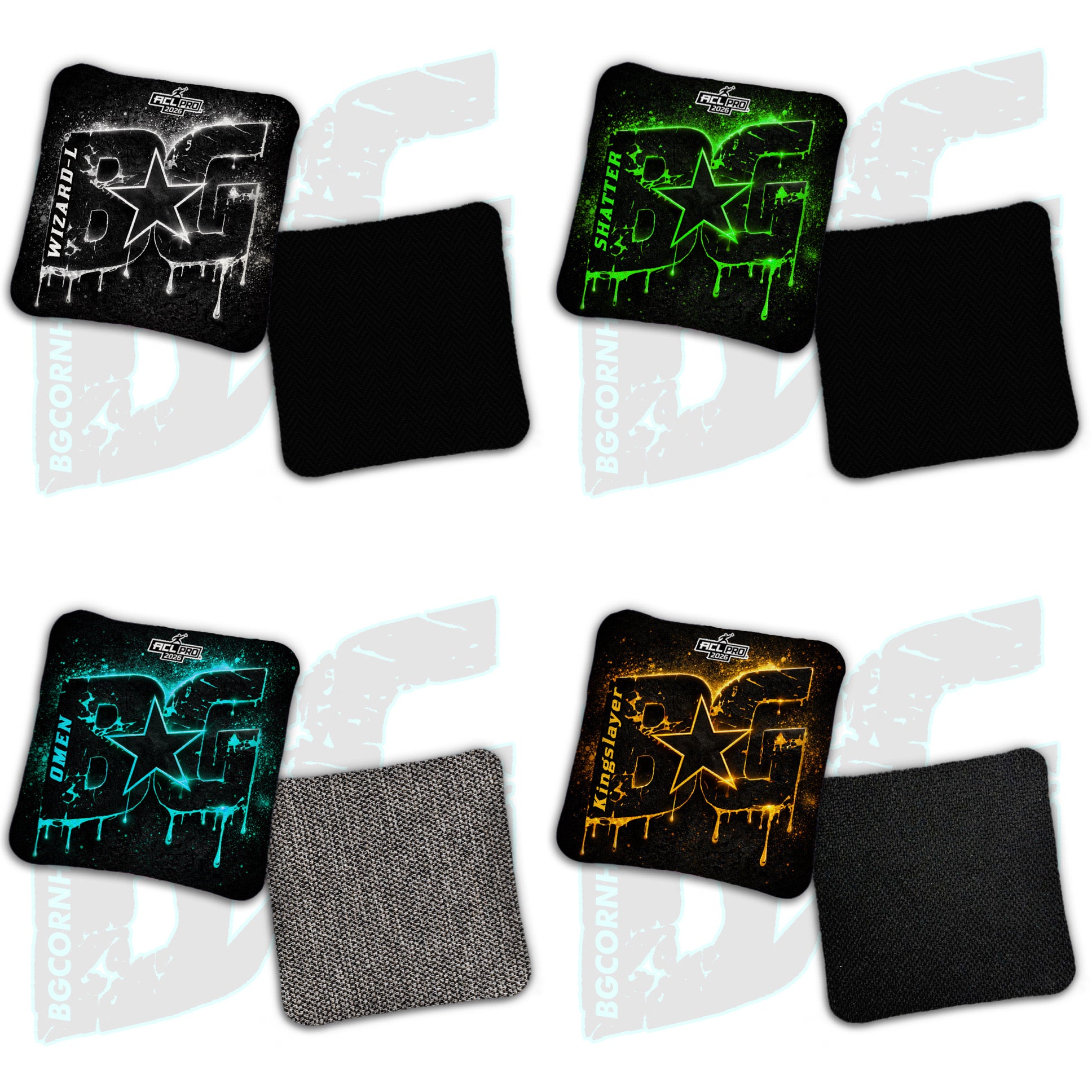 2026 BG Multiple Bag Models "Icy Drip" - ACL Pro Stamped Cornhole Bags - SET OF 4 BAGS