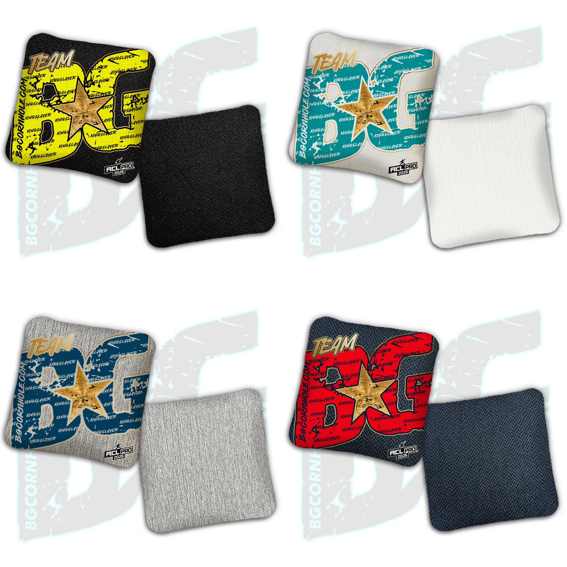 2026 BG Kingslayer "Big BG Colormatch" - ACL Pro Stamped Cornhole Bags - SET OF 4 BAGS