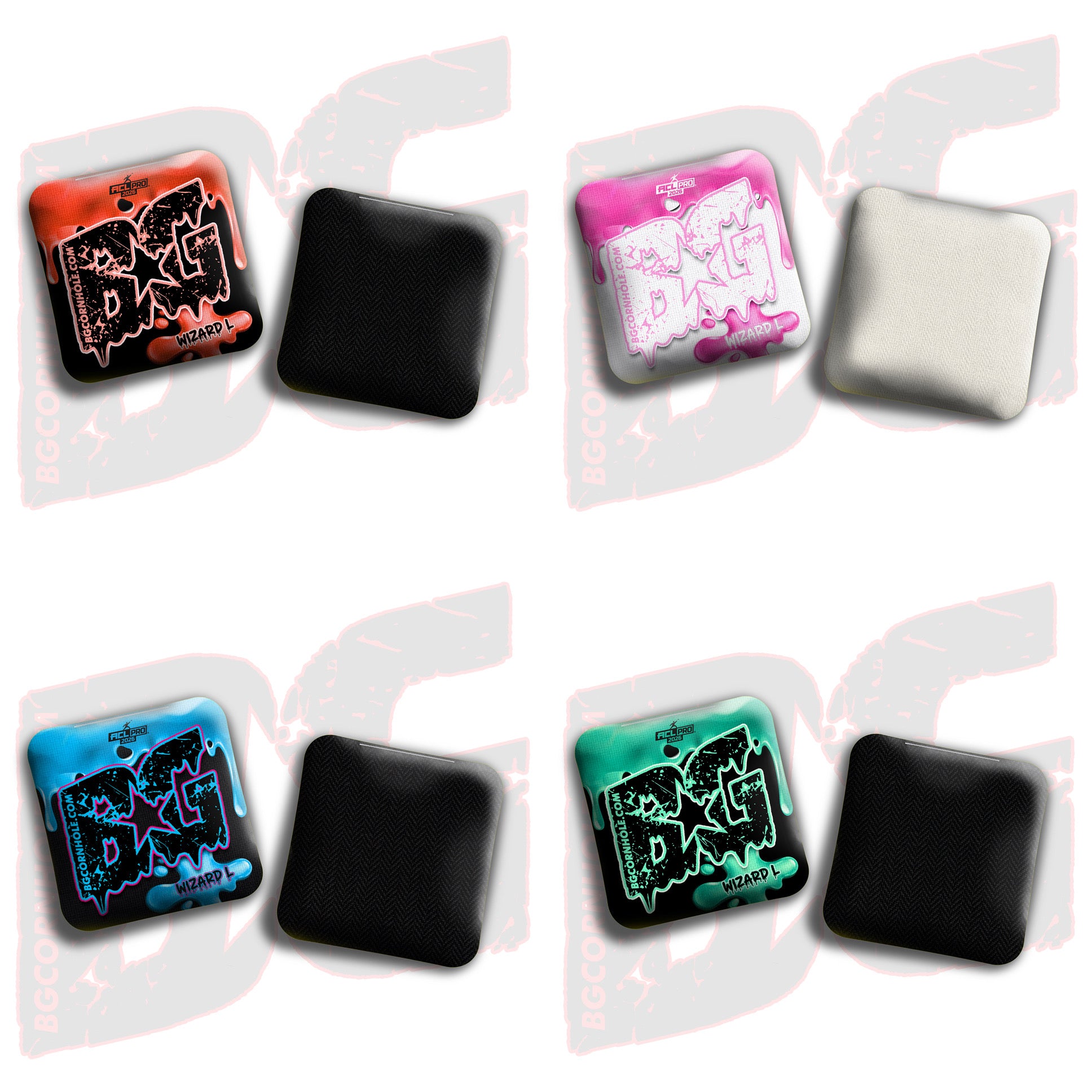 2026 BG Wizard L "Drip" - ACL Pro Stamped Cornhole Bags - SET OF 4 BAGS