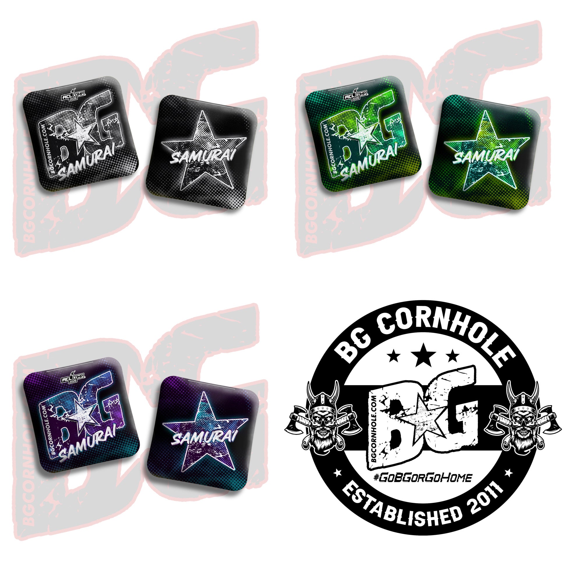 2026 BG Comp Samurai - "Nebula" - ACL Comp Stamped Cornhole Bags - SET OF 4 BAGS