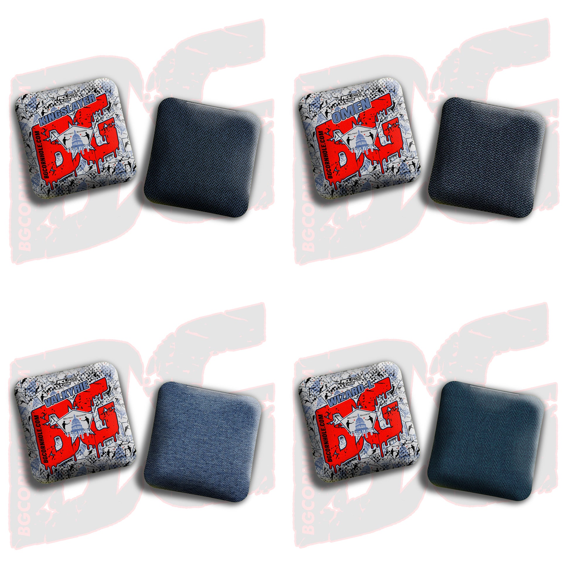 2026 BG Multiple Bag Models - "Beltway Baggers” Collab - ACL Pro Stamped Cornhole Bags - SET OF 4 BAGS