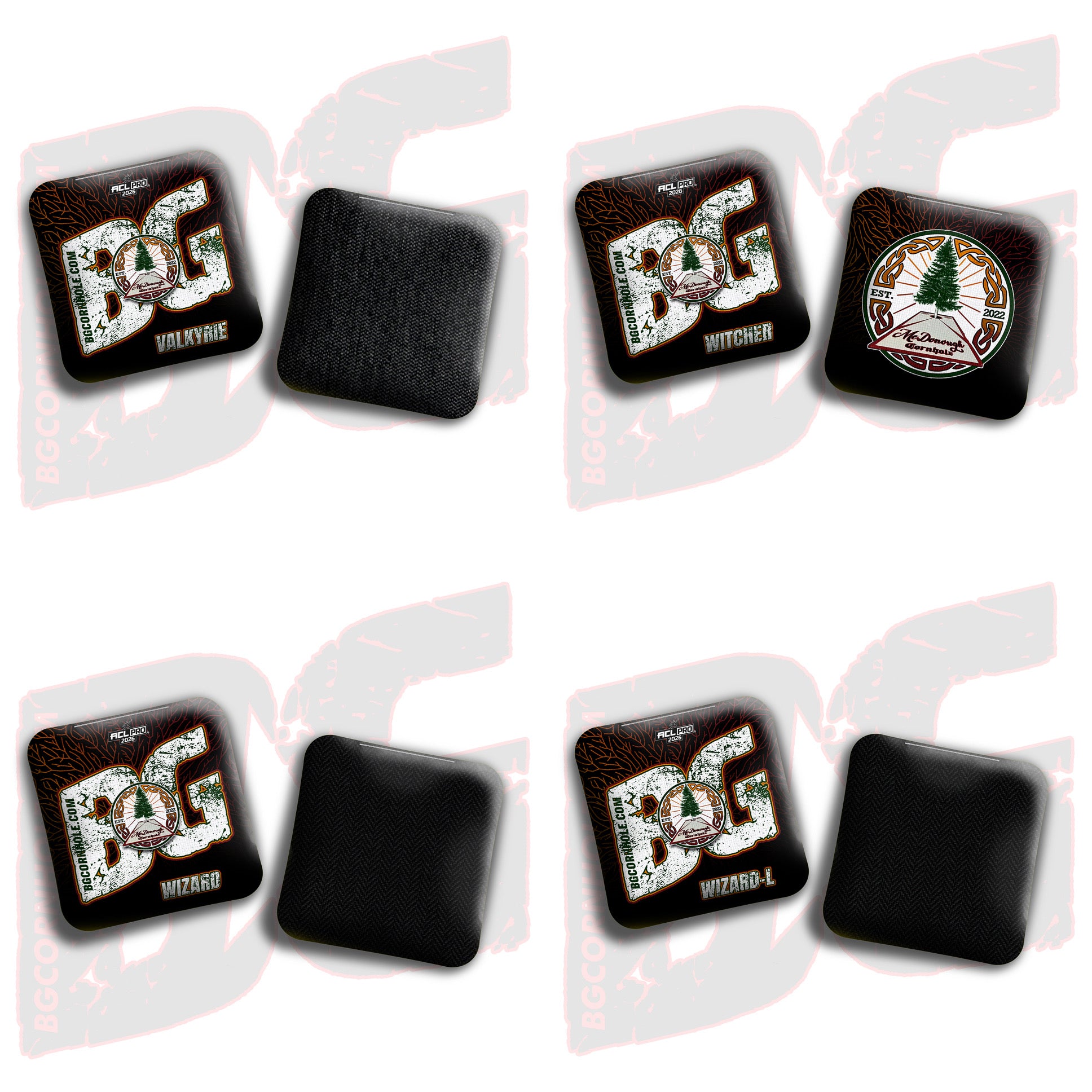 2026 BG Multiple Bag Models - "McDonough Cornhole” Collab - ACL Pro Stamped Cornhole Bags - SET OF 4 BAGS