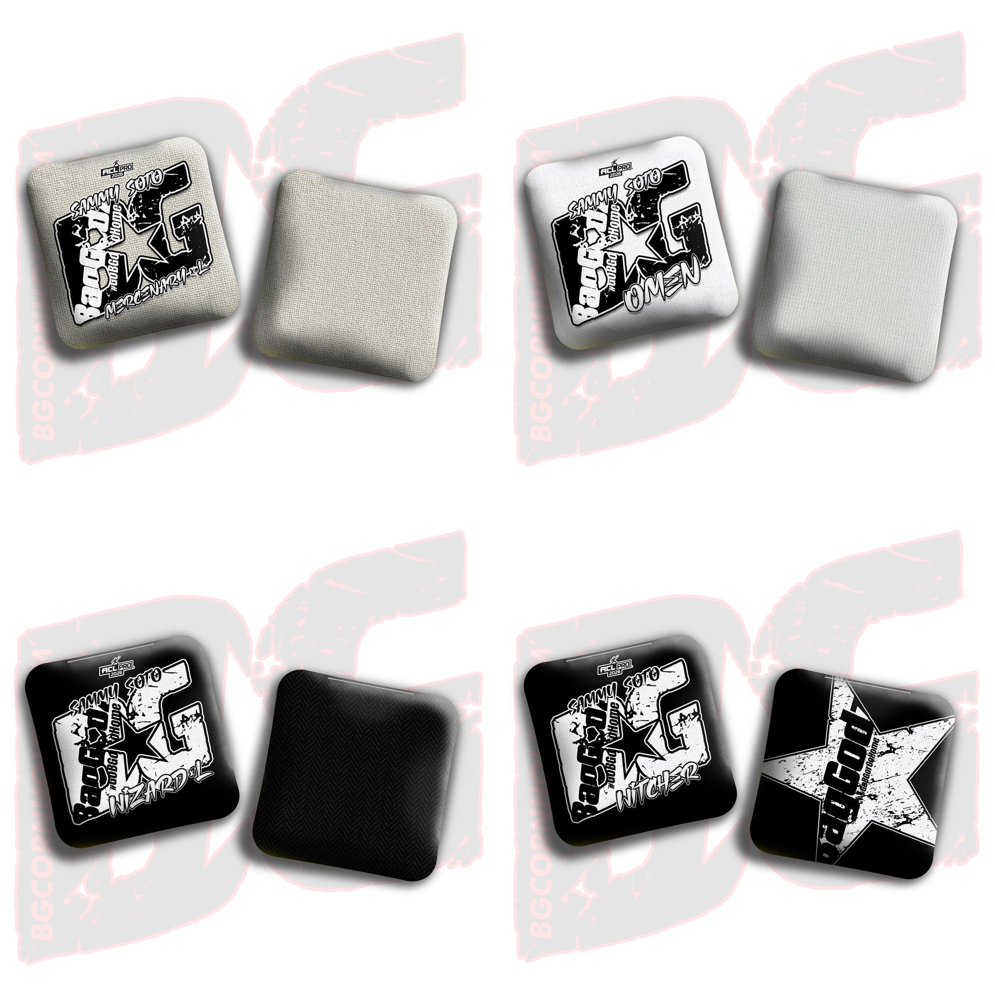 2026 BG Multiple Bag Models - "Sammy Soto” - ACL Pro Stamped Cornhole Bags - SET OF 4 BAGS