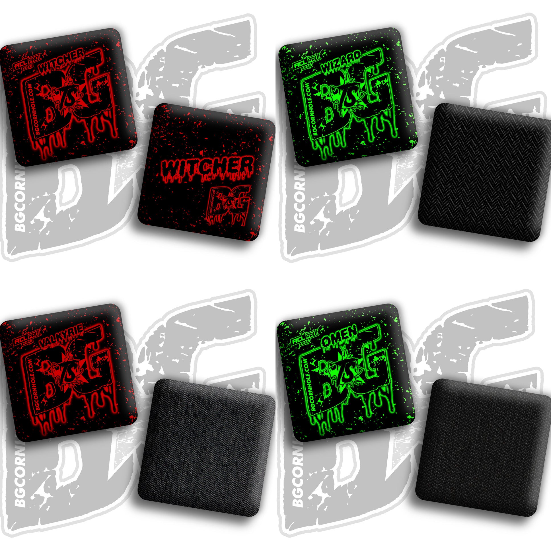 2026 BG Multiple Bag Models "Toss Sauce Drip" Collab - ACL Pro Stamped Cornhole Bags - SET OF 4 BAGS